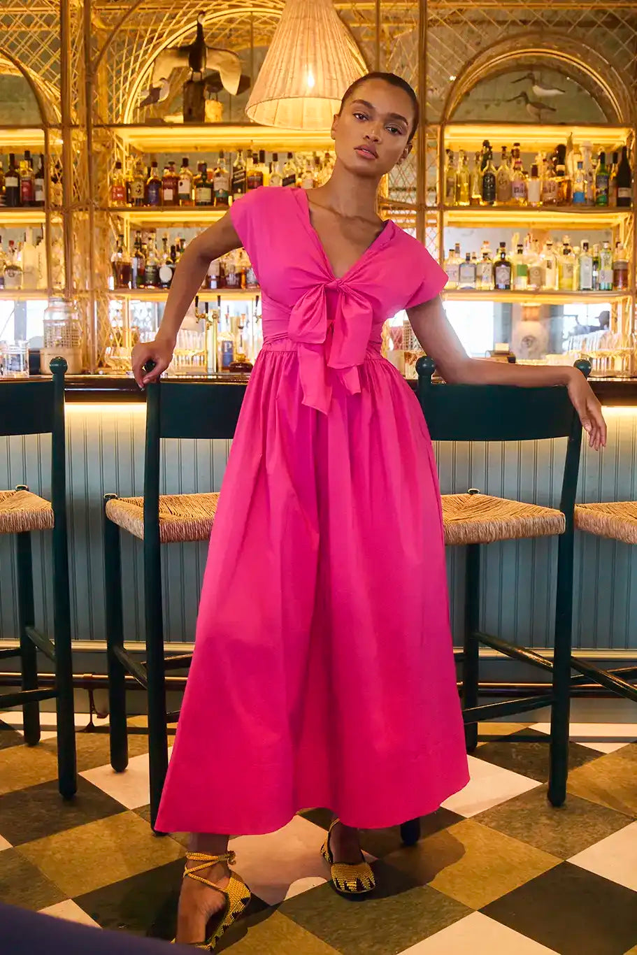 Calista Dress | Tie-Front Midi Dress | Hunter Bell Calista Dress | Tie-Front Midi Dress | Hunter Bell