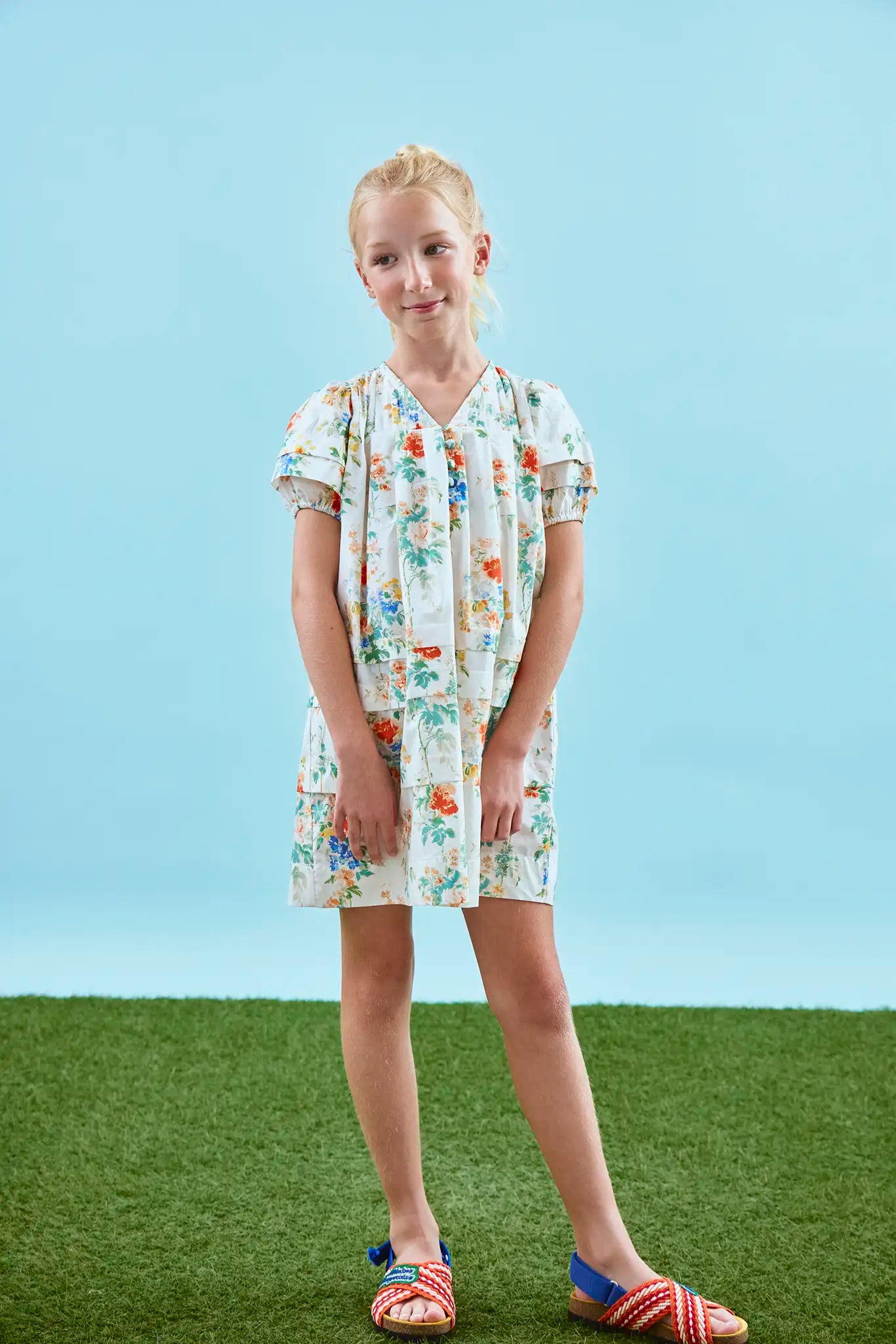 Hunter Bell Girls' Jenkins Dress - 3/4 / Falling Blossom Hunter Bell Girls' Jenkins Dress - 3/4 / Falling Blossom