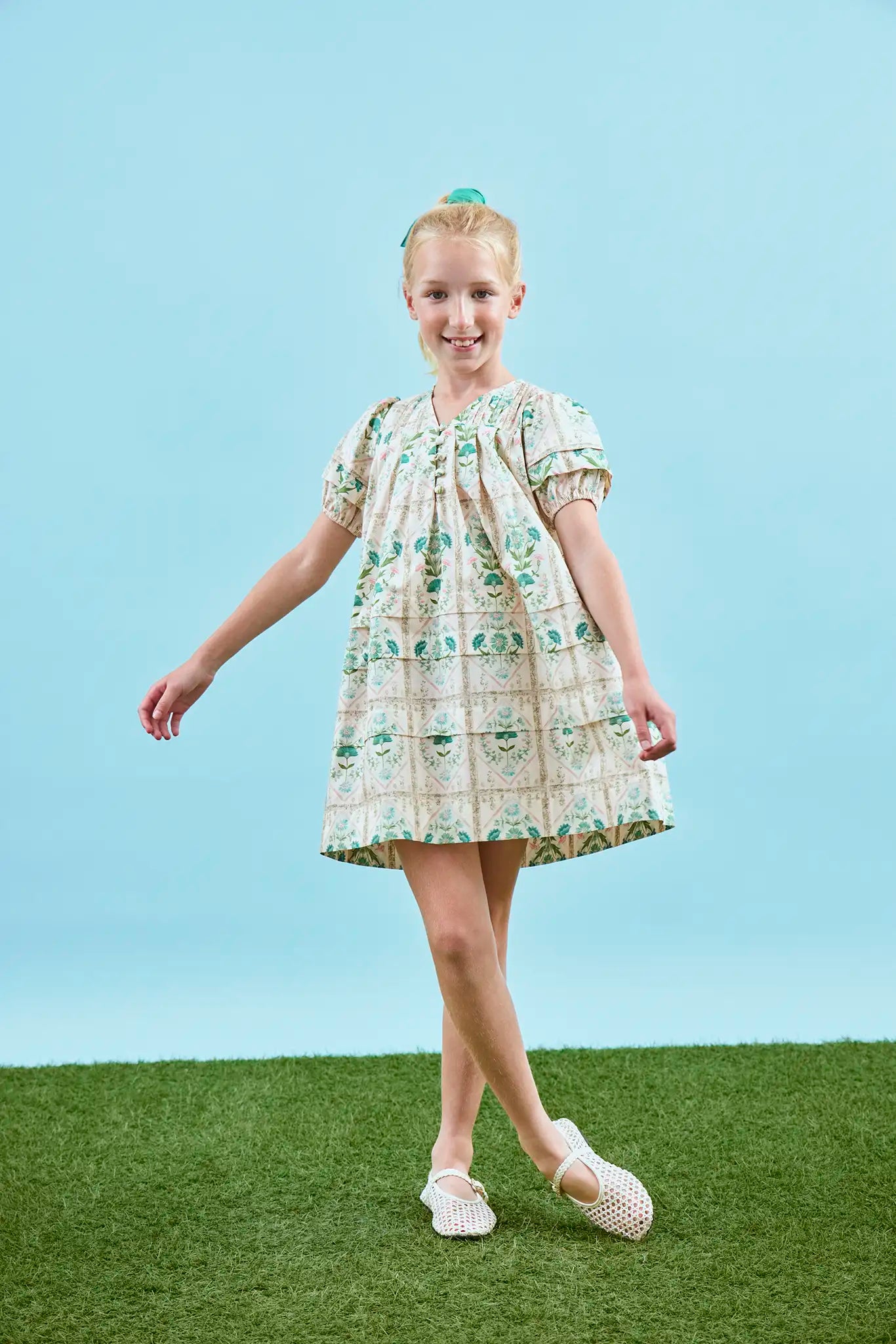 Kids Jenkins Dress, 5/6 / Pink Trellis Kids Jenkins Dress, 5/6 / Pink Trellis