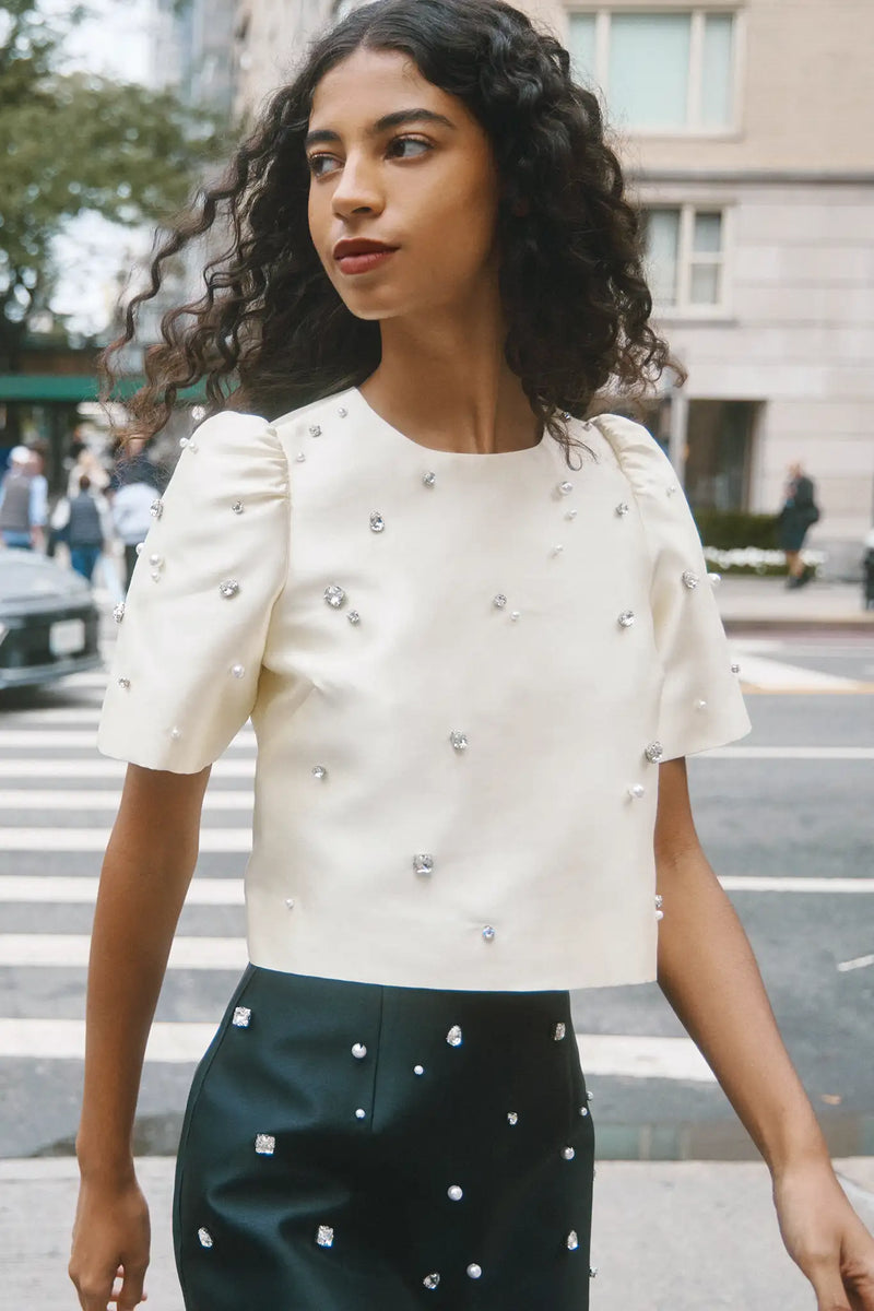 Olivia Top | Ivory Satin Top | Hunter Bell Olivia Top | Ivory Satin Top | Hunter Bell