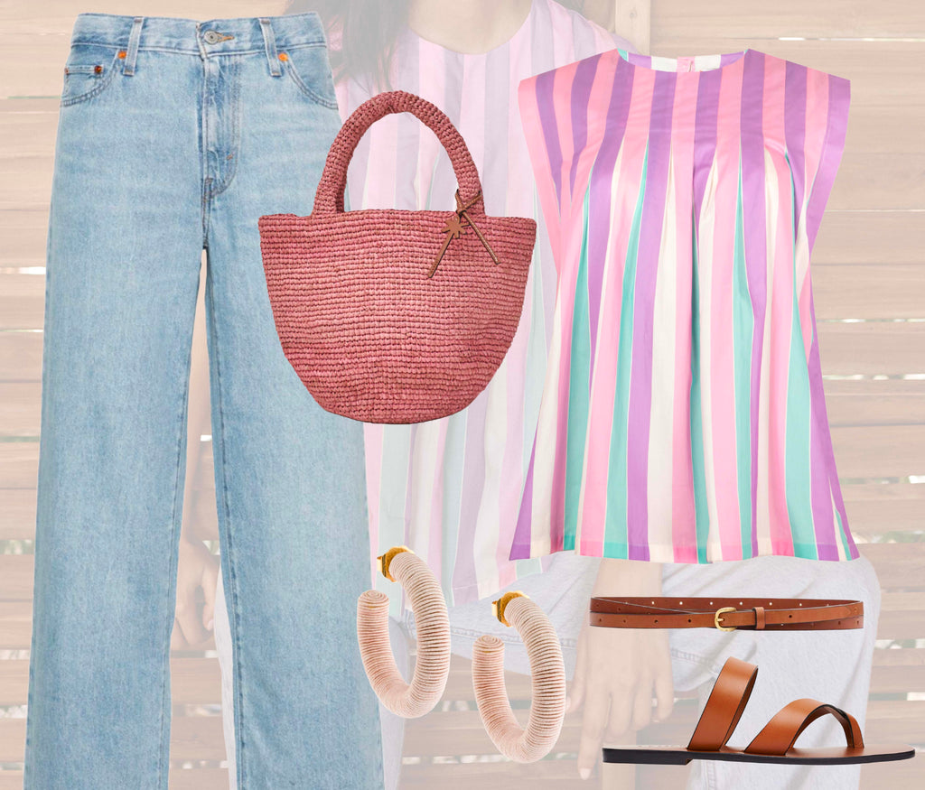 Carlton Top in Candy Stripe styled