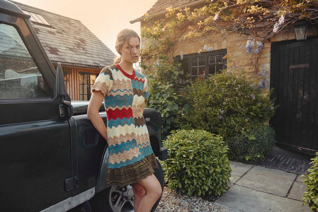 The Palmer dress is back for fall in a lightweight cotton poplin in a new London Rain print.