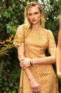 The Casey Dress in Coconut Sand Dot.