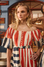 The Lucy Dress in Lighthouse Stripe Red.