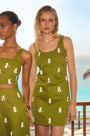 The Collins Dress in Palm Sand Dollars.
