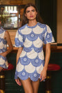 The Harmony Dress in Seabreeze Medallion on model