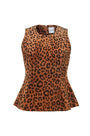 The Bini Top in Soho Leopard Camel Suede. 