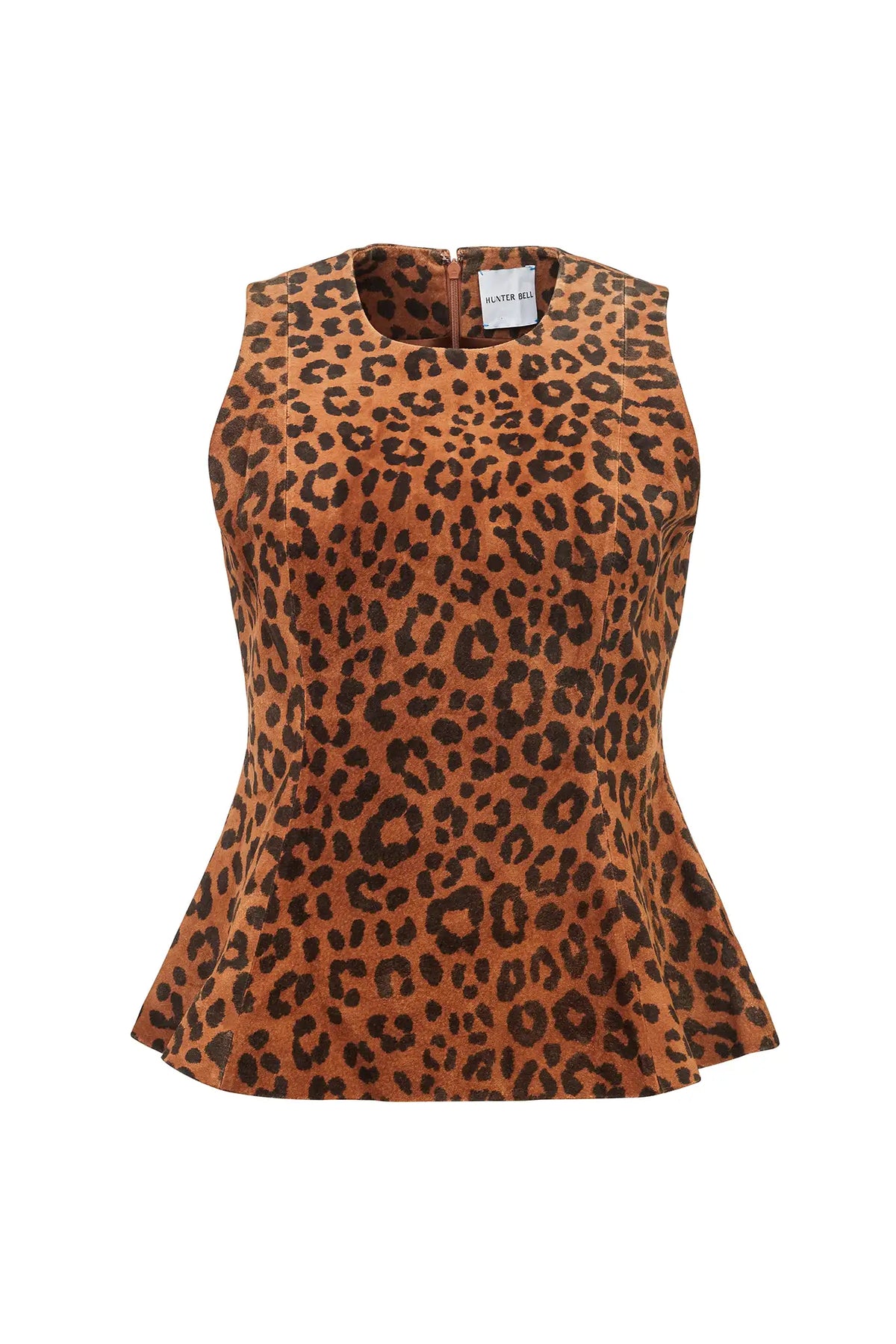 The Bini Top in Soho Leopard Camel Suede. 