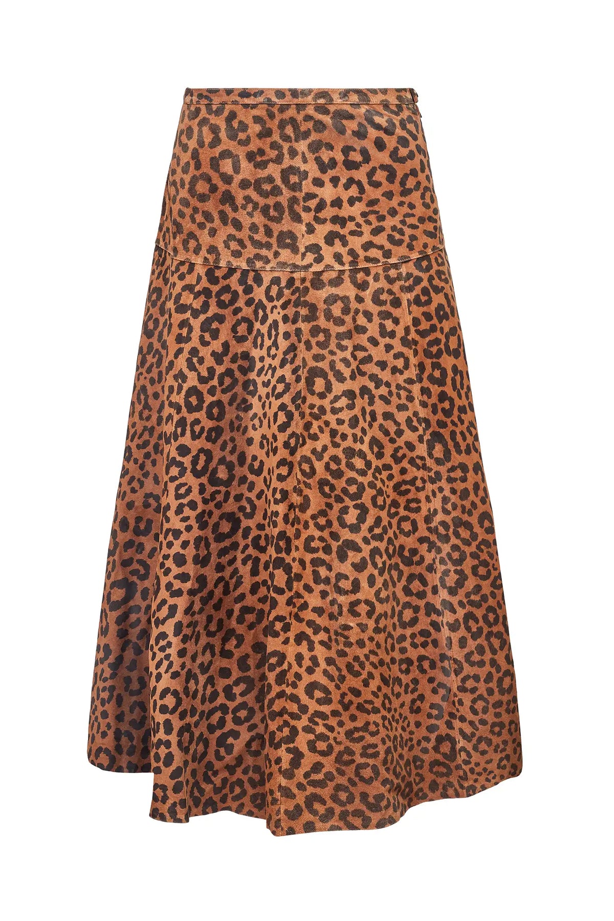 The Ida Skirt in Soho Leopard Camel. 