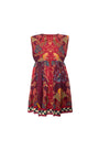 The Kids Piper Dress in Birds of a Feather Maroon. 