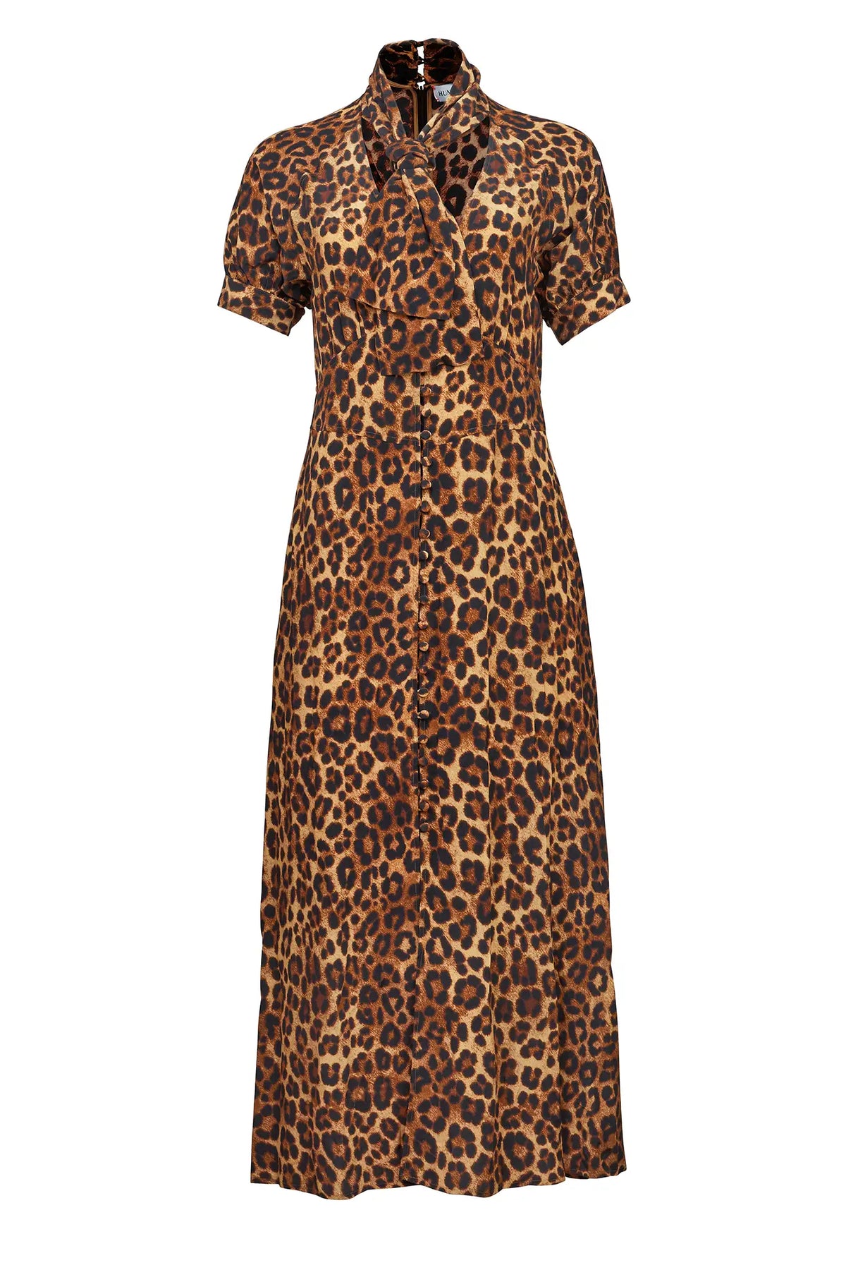 The Redmond Dress in Soho Leopard Camel.