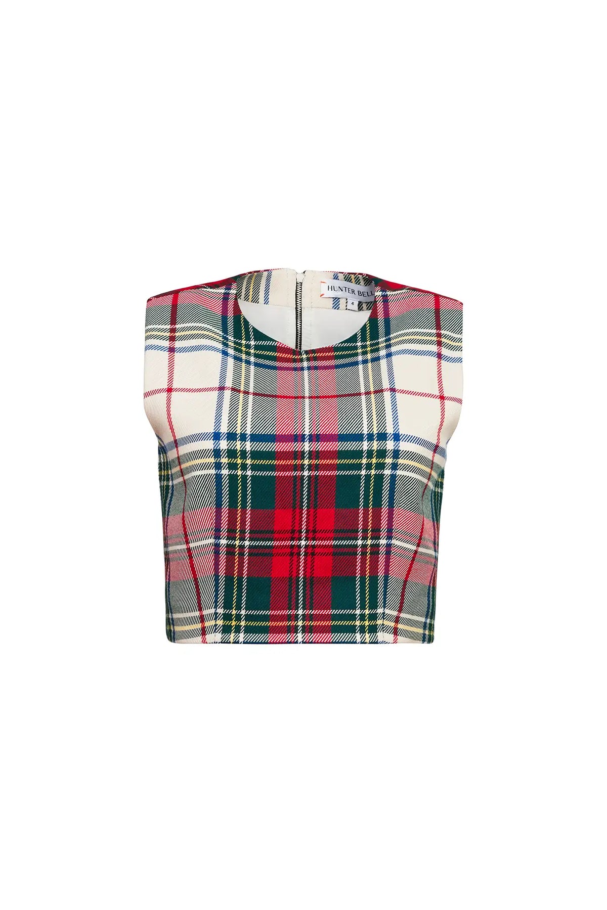 The Royce Top in Kensington Plaid Crimson. 