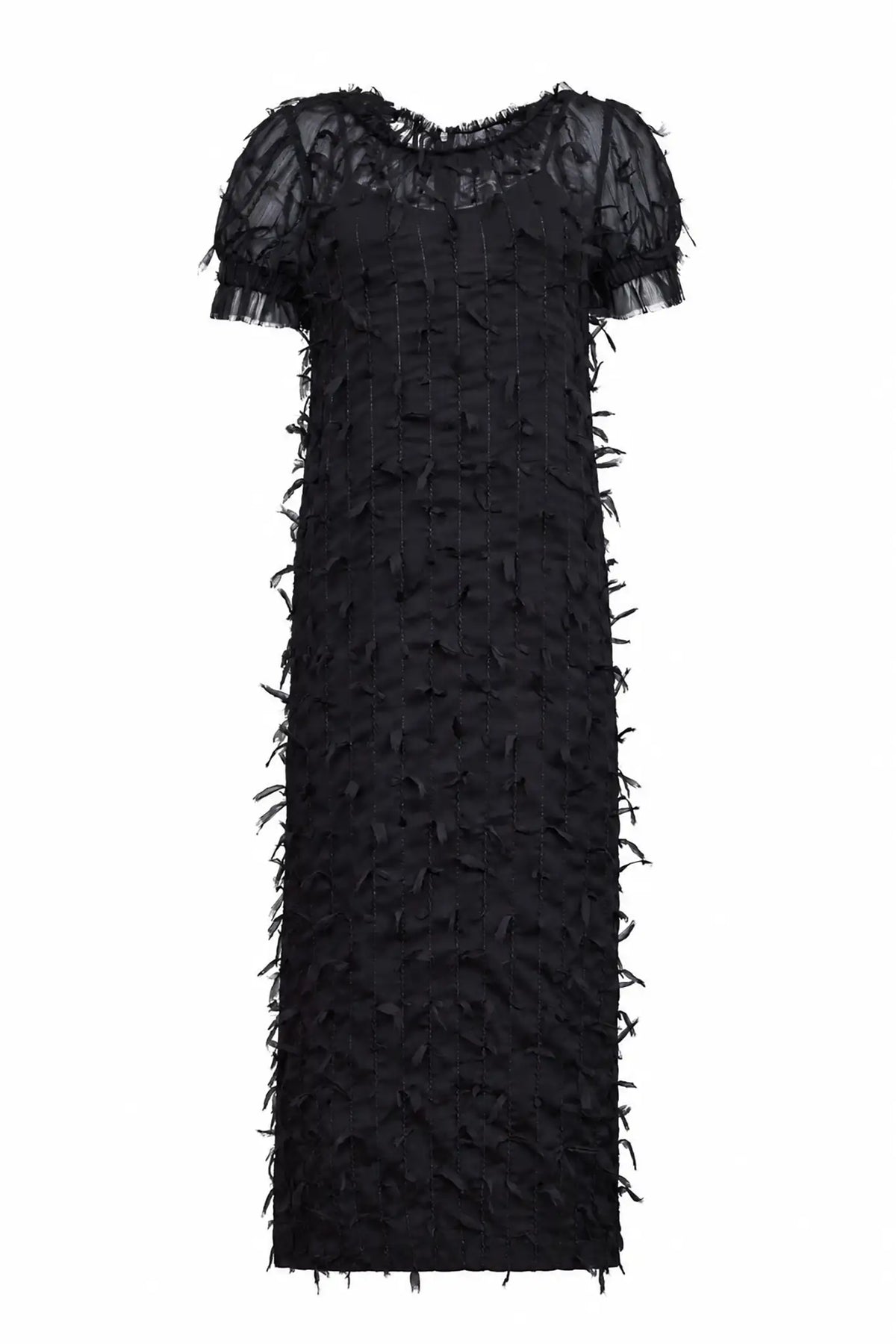 The Whitney Dress in Manhattan Chiffon Onyx.