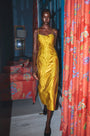 The Amal Dress in Gilded Jacquard.