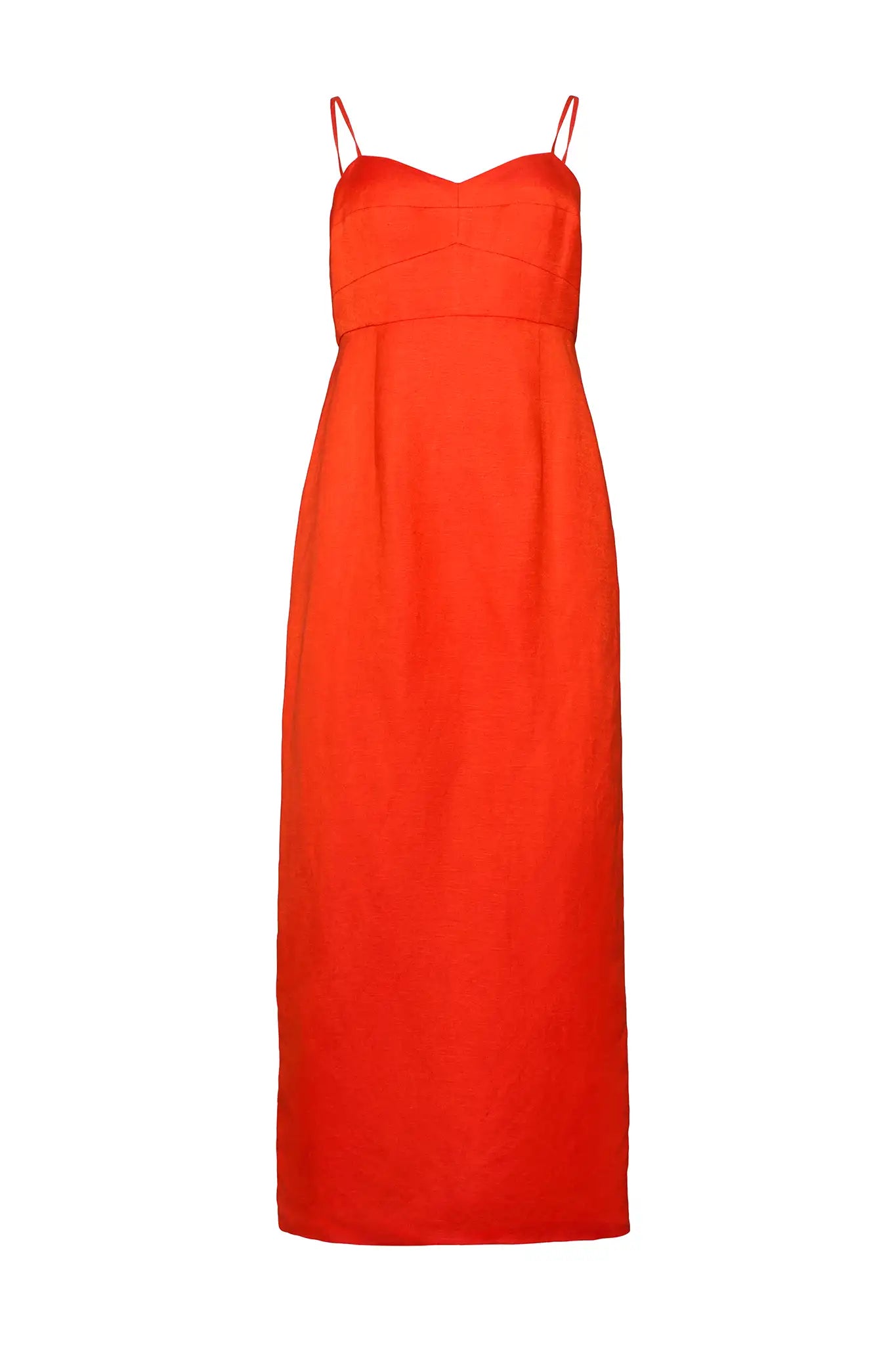 white embroidered dress Hunter Bell Amal Dress | Tangerine Spaghetti Strap Midi Dress
