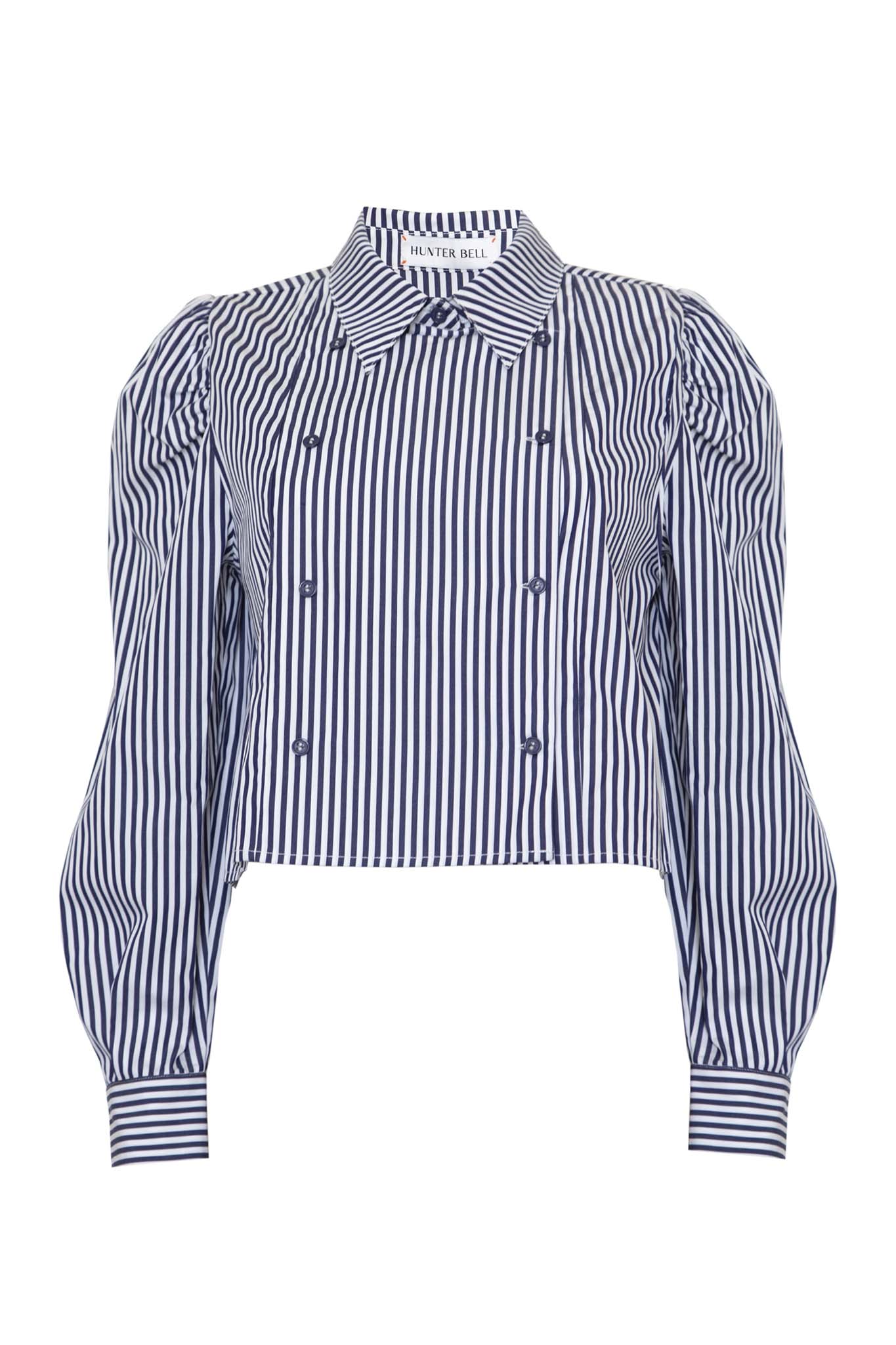 Hunter Bell Ruffle store Stripe Blouse