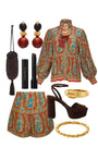 Karis Blouse and Ashton Shorts in Amber Glen Brown styled.