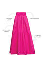 The Avenue Skirt is full-length in stretch taffeta. With a fixed waistband & functional pockets.