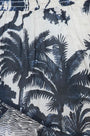 Close up of the eden short in Bermuda Toile. 