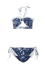 The Belize Bikini Bottom in Bermuda Toile paired with matching Belize Bikini Top. 