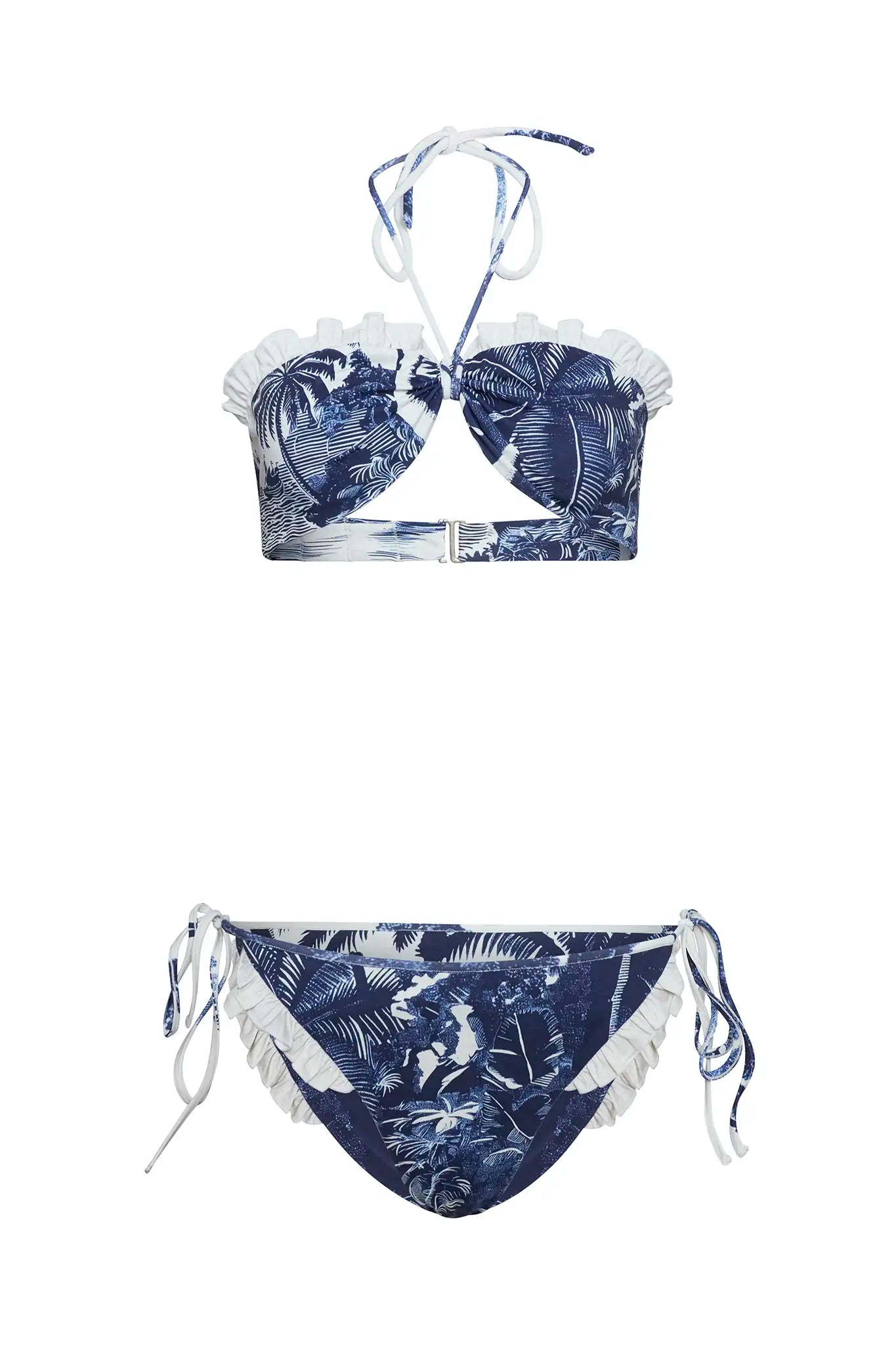 The Belize Bikini Bottom in Bermuda Toile paired with matching Belize Bikini Top. 