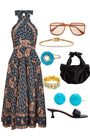 The Bellamy Dress in Glen Paisley styled. 