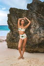 The Bermuda Bikini Top paired with matching Bermuda Bikini Bottom in Somers Shell Mint.