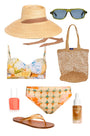 Bikini Top and Bottom in Still Life Symphony styled.