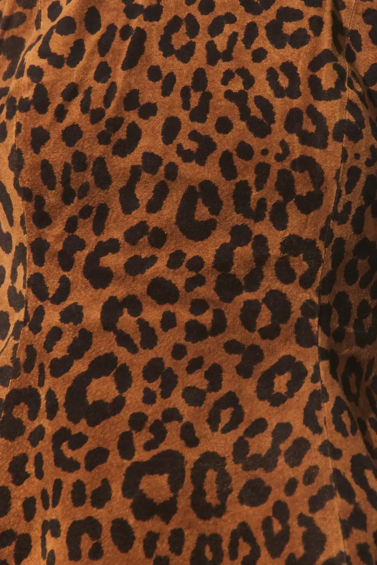 Close up of the Bini Top in Soho Leopard Camel Suede. 