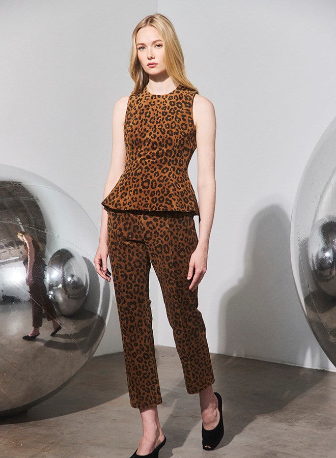 The Bini Top in Soho Leopard Camel Suede paired with the matching Hills Pant. 