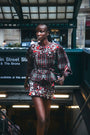The Bonham Jacket in Parlour Plaid Garnet paired with the matching Britt Mini Skirt.