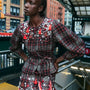 The Bonham Jacket in Parlour Plaid Garnet paired with the matching Britt Mini Skirt.
