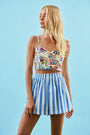 The Courtland short in Sailing Stripe paired with the brookie top in coastal conversation on model 