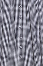 Close up of the Eva Skirt in black and white seersucker