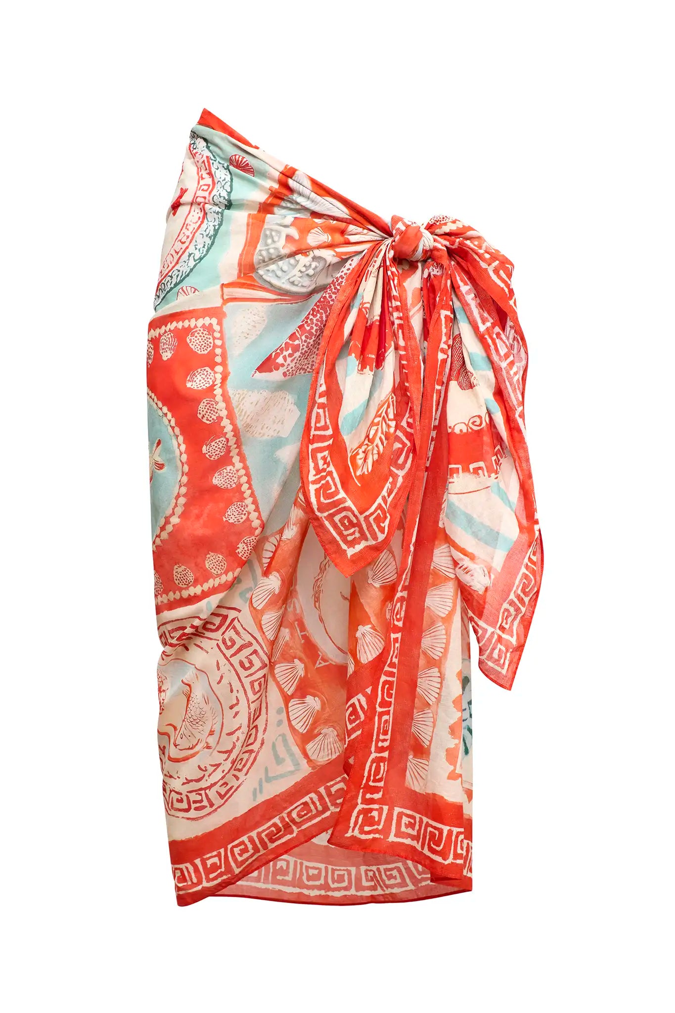 The sarong cover up in Lost at Sea print.