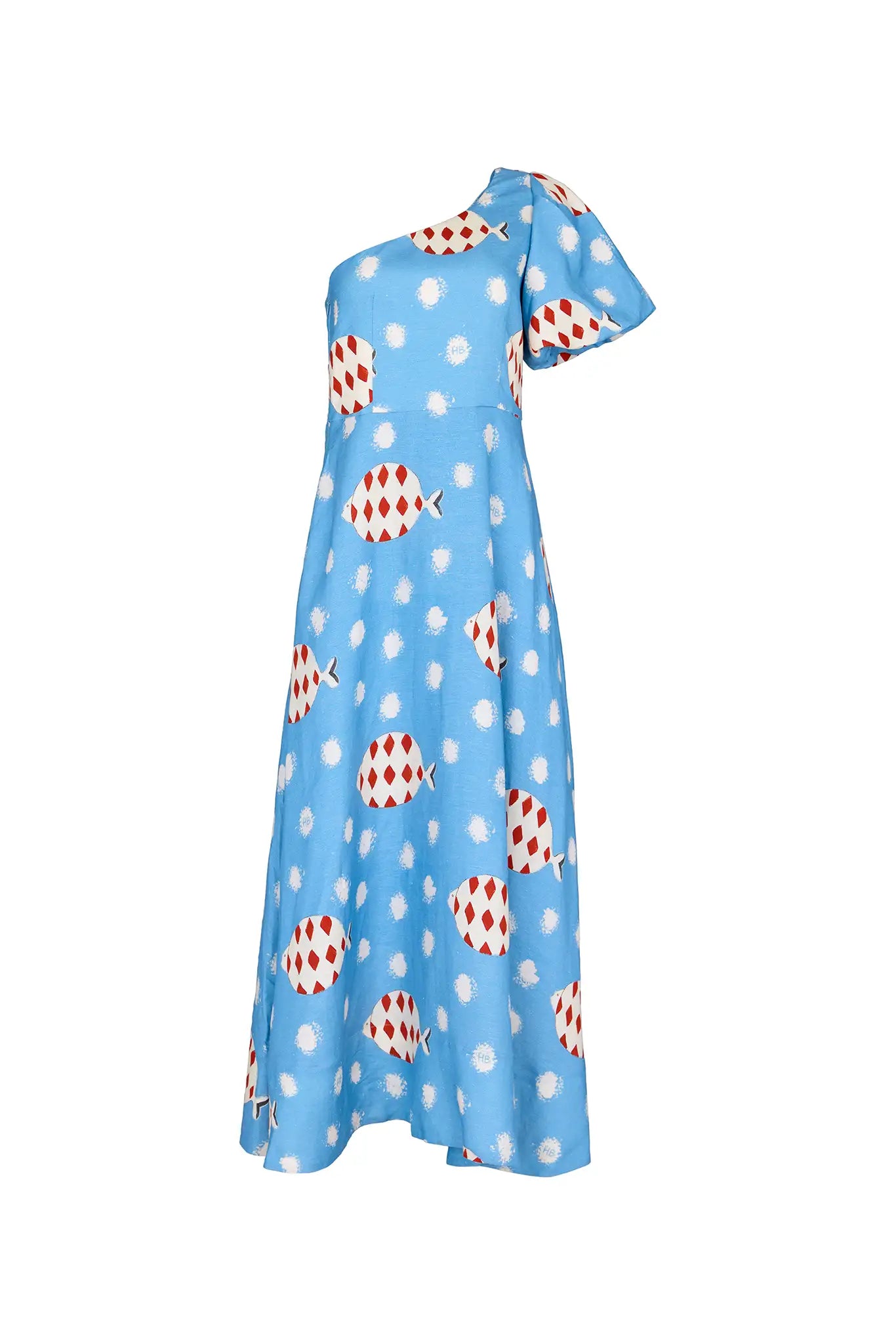 Carmen Dress | One Shoulder Puff Sleeve Dress | Hunter Bell