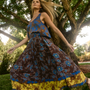 The Berkman Skirt in Wild Vine Brown paired with Carsyn Tank in Wild Vine Blue. 