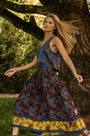 The Carsyn Tank in Wild Vine Blue paired with Berkman Skirt in Wild Vine Brown. 