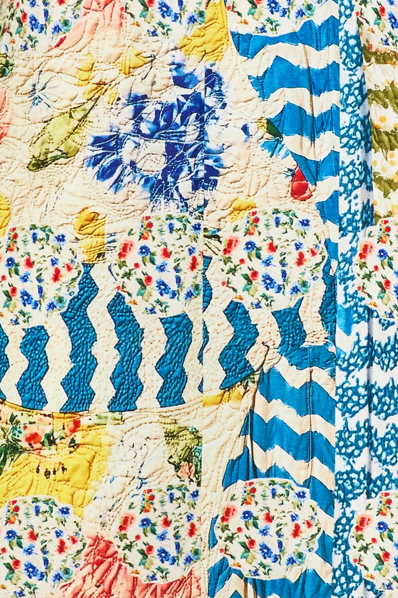 Close up of the Casey Dress in the morning glory print 