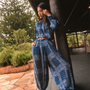 The Briggs Pant in Inkwell Paisley paired with matching Celeste Blouse. 