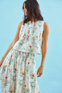 The Charles Top in falling blossom print paired with matching Fallon Skirt