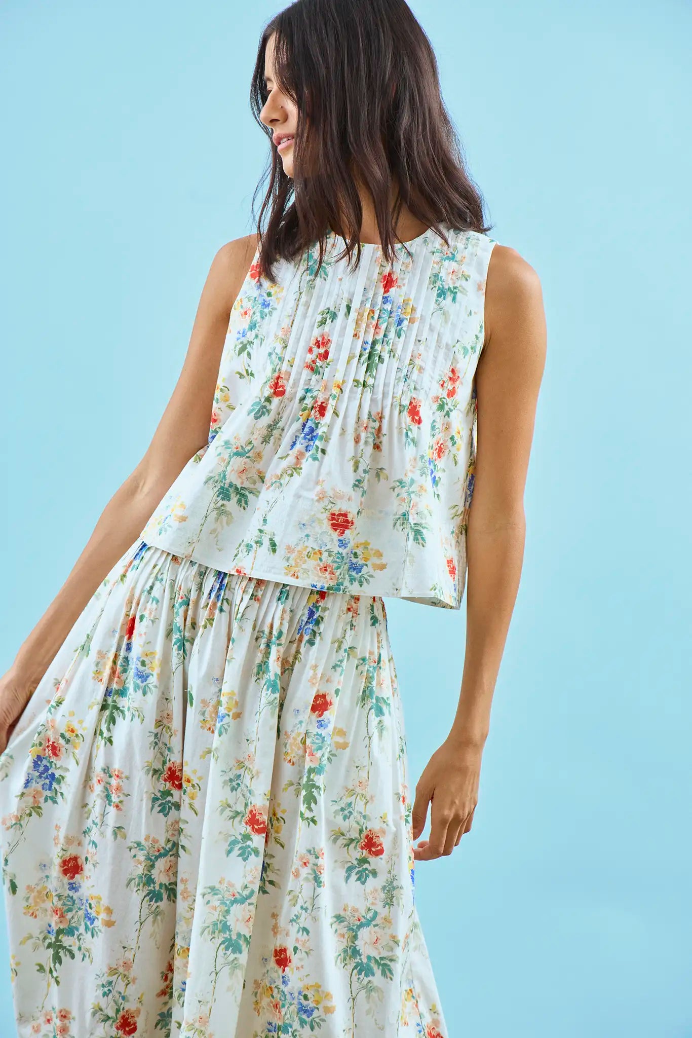 The Fallon Skirt in Falling Blossom paired with matching Charles Top