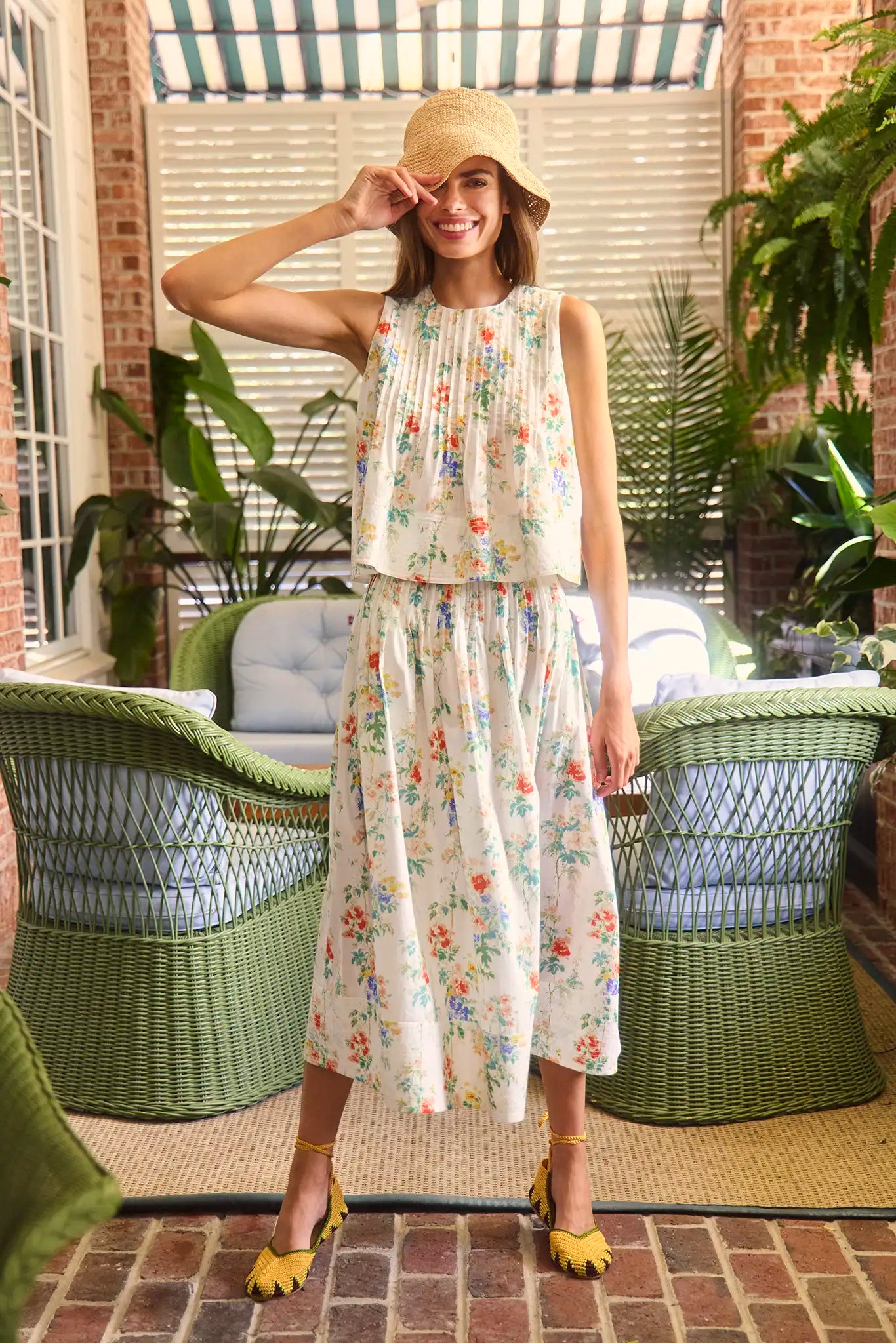 The Fallon Skirt in Falling Blossom paired with matching Charles Top