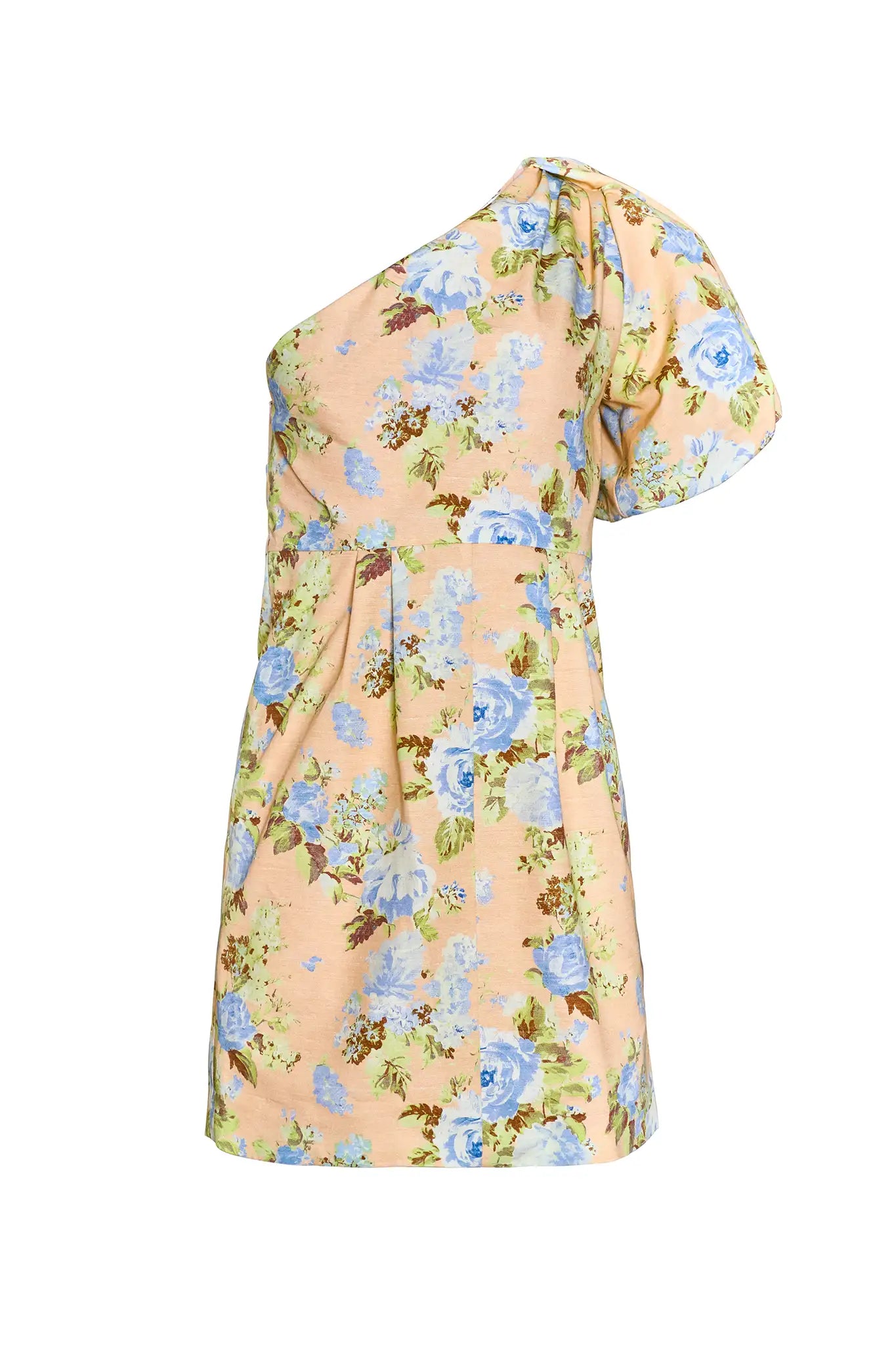 The Chloe Dress, one shoulder mini formal dress, in Garden Rose Periwinkle.