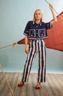 The Clay Top in Deep Sea paired with Juno Paint in Lighthouse Navy Stripe.