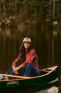 The Connor Top in Birds of a Feather Maroon paired with the Mallory Jeans in Blue Ridge Denim.