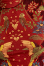 Close up of the Connor Top in Birds of a Feather Maroon. 