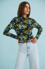 The Connor Top in Primrose paired with the Wray Pant in Washed Blue Denim.