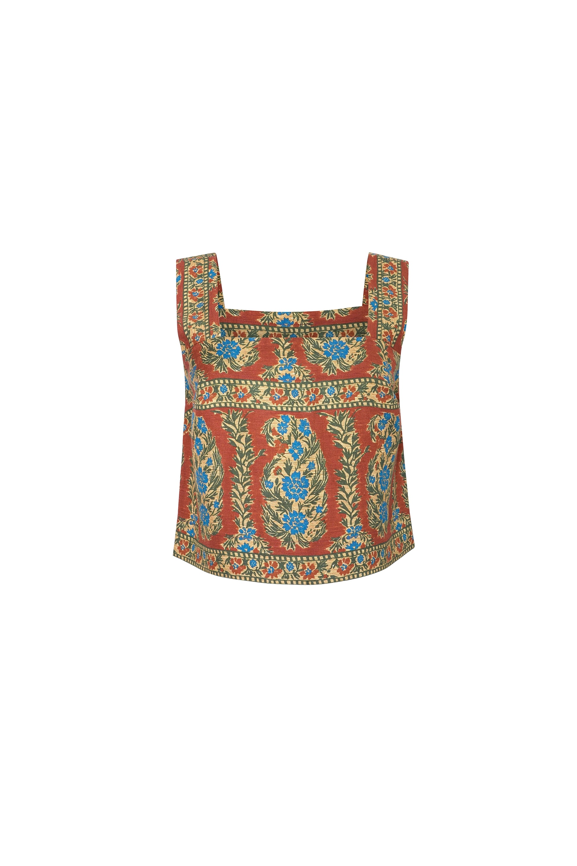 The Corby Top in Amber Glen Brown. 