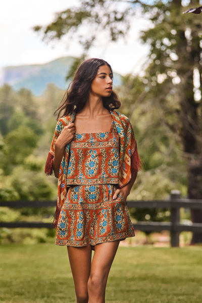 Ashton Short | Paisley Pleated Shorts | Hunter Bell